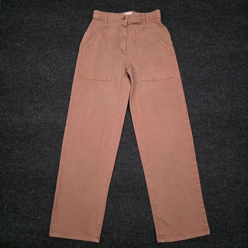 Aritzia Wilfred Free Womens Size 2‎ Pink Utility High Rise Wide Leg Modern Pants